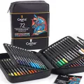 Castle Art Supplies 72 Watercolor Pencils Zip-Up Set for Adults Kids Artists | Quality Colored Cores Vivid Colors to Create Beautiful Blended Effects with Water | Includes Handy Travel Case