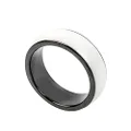 Riversmerge NFC White Forum Type 2 215 496 Bytes Chip Universal for Mobile Phone Wearable Smart Ring Waterproof Ceramic NFC Ring for Men or Women (White-NFC 18mm)