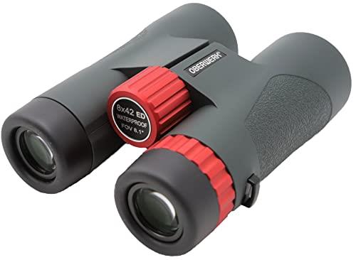 Oberwerk 8x42 Sport ED Binocular - Professional Binoculars for Adults/Hiking and Outdoors/Advanced-Level Bird Watching/Textured Green Rubber Armor/Anodized Trim