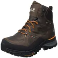 Jack Wolfskin Men's High Rise Hiking Shoes Walking Boots, Mocca/Orange, 10