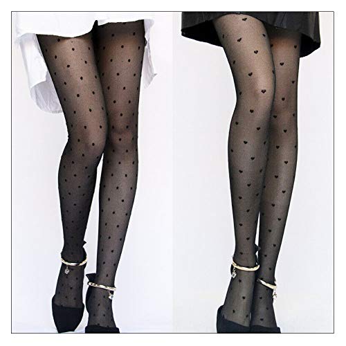 Wixine 2Pcs Women Girls Sexy Black Polka Dot Pantyhose Long Tights Stockings Hosiery Socks