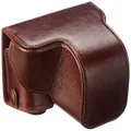 MegaGear "Ever Ready" Genuine Leather Camera Case, Bag for Sony Alpha A6000, A6300 with 16-50mm (Light Brown)
