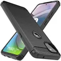 Osophter for Moto One 5G Ace Case Shock-Absorption Flexible TPU Rubber Protective Cell Phone Cover for Motorola Moto One 5G UW Ace(Black)
