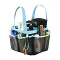 Haundry Mesh Shower Caddy Tote, Large College Dorm Bathroom Caddy Organizer with Key Hook and 2 Oxford Handles,8 Basket Pockets for Camp Gym