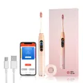 Oclean X Pro Electric Toothbrush 84,000 Movements/min Deep Cleaning with LCD Touch Screen, 2H Fast Charge Lasts 30 Days, 3 Modes 32 Intensities, Sonic Toothbrush Smart Timer- Pink