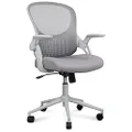 Home Office Chair Ergonomic Desk Chair Mesh Computer Chair Modern Height Adjustable Swivel Chair with Lumbar Support/Flip-up Arms, Grey