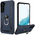 LUMARKE Compatible with Galaxy S22 Case,Military Grade Pass 16ft Drop Test Shockproof Heavy Duty Protective Phone Case with Magnetic Kickstand for Samsung Galaxy S22 6.1" Blue