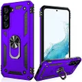 LUMARKE Compatible with Galaxy S22 Case,Military Grade Pass 16ft Drop Test Shockproof Heavy Duty Protective Phone Case with Magnetic Kickstand for Samsung Galaxy S22 6.1" Purple