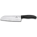 Victorinox 6.8523.17 Swiss Classic Santoku Knife with Fluted Edge, 7 in, Black