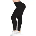 SATINA High Waisted Leggings - 22 Colors - Super Soft Full, Black, Size One Size