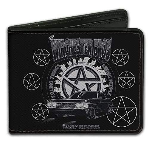 Buckle-Down mens Buckle-down Bifold Supernatural Wallet, Supernatural, 4.0 x 3.5 US
