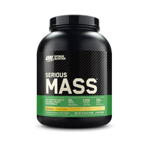 Optimum Nutrition Serious Mass Weight Gainer Protein Powder, Vitamin C, Zinc and Vitamin D for Immune Support, Banana, 6 Pound (Packaging May Vary)