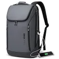 BANGE Business Smart Backpack Waterproof fit 15.6 Inch Laptop Backpack with USB Charging Port,Travel Durable Backpack, Gray, 中号