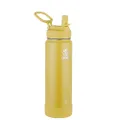 Takeya Actives 24 Oz Vacuum Insulated Stainless Steel Water Bottle with Straw Lid, Premium Quality, Canary