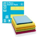 E-Cloth 5-pc Starter Pack, Microfiber Cleaning Cloth Set, Includes Household Cleaning Tools for Bathroom, Kitchen, and Cars, Washable and Reusable, 100 Wash Promise, Assorted Colors
