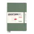 LEUCHTTURM1917 365884 2023 English Weekly Planner & Notebook with Extra Booklet, Medium A5, Olive, Grey