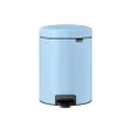 Brabantia 202681 Pedal Trash Can, Pedal Bin, New Icon, 1.3 gal (5 L), Dreamy Blue, Quiet, Light Close Function