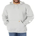 Carhartt Men's Midweight Sleeve Logo Hooded Sweatshirt (Regular and Big & Tall Sizes), Heather Grey, Medium
