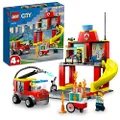 LEGO City 60375 Fire Station and Fire Engine Building Toy Set (153 Pieces)