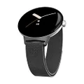 HASDON Metal Magnetic Band Compatible with Google Pixel Watch Band for Women Men, Stainless Steel Mesh Adjustable Strap Wristband Loop Replacement for Google Pixel Watch 2/1, Black
