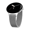 HASDON Metal Magnetic Band Compatible with Google Pixel Watch Band for Women Men, Stainless Steel Mesh Adjustable Strap Wristband Loop Replacement for Google Pixel Watch 2/1, Silver