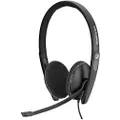 EPOS Gaming Sennheiser 508376 PC 3.2 Chat, noise cancelling microphone, casual gaming lightweight, high comfort, minimalistic design, call control, foldable mic - 3.5mm jack, 3 pole connectivity Black