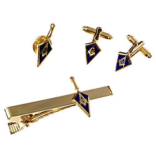 Trowel Lapel Pin Tie Bar Clip Cufflinks Masonic Combo Pack