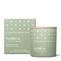 Skandinavisk Fjord Mini Scented Candle. Fragrance Notes: Apple and Pear Blossom, Orchard Fruits and Redcurrants. 2.3 oz.