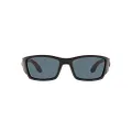 Costa Del Mar Men's Corbina Rectangular Sunglasses, Blackout/Grey Polarized-580p, 62 mm