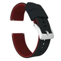 20mm Black/Crimson Red -BARTON WATCH BANDS Elite Silicone Watch Bands - Quick Release - Choose Strap Color & Width