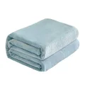 Kingole Flannel Fleece Microfiber Throw Blanket, Luxury Light Blue Queen Size Lightweight Cozy Couch Bed Super Soft and Warm Plush Solid Color 350GSM (90 x 90 inches)