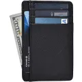Clifton Heritage Leather Wallets for Women – RFID Blocking Ultra Slim Minimalist Front Pocket Wallet (Black Nappa)