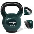 Yes4All Kettlebells Weights Cast Iron Rubber Base For Home Gym and Strength Training, Workout Equipment For Dumbbell Exercise