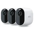 Arlo Essential Spotlight Camera - 3 Pack - Wireless Security, 1080p Video, Color Night Vision, 2 Way Audio, Wire-Free, Direct to WiFi No Hub Needed, Works with Alexa,Motion Sensor, White - VMC2330