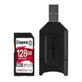 Kingston MLPR2/128GB Canvas React Plus UHS-II SD Memory Card, 128GB,Black