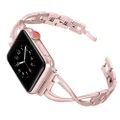 Secbolt Stainless Steel Band Compatible with iWatch Band 38mm 40mm Women Iwatch Series 5/4/3/2/1 Accessories Metal Wristband X-Link Sport Strap, Rose Gold