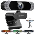 4K Webcam, DEPSTECH DW49 HD 8MP Sony Sensor Autofocus Webcam with Microphone, Privacy Cover and Tripod, Plug and Play USB Computer Web Camera for Pro Streaming/Online Teaching/Video Calling/Zoom/Skype