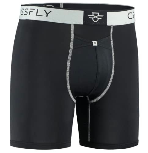 Crossfly Men's Underwear PRO 7" Boxer Shorts Ultimate Performance & Innovative Clever Access Royal, Black, X-Large