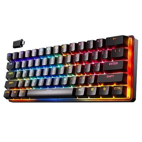SteelSeries Apex Pro Mini Wireless HyperMagnetic Gaming Keyboard – Compact 60% Form Factor - Adjustable Actuation - RGB – PBT Keycaps- Bluetooth – 2.4GHz - USB-C