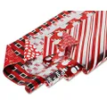 AMERICAN GREETINGS 6148828 Reversible Christmas Foil Wrapping Paper, Red, Black and Silver, Candy Cane Stripe, Snowmen and Santa Belt (4 Pack, 30", 80 sq. ft.)