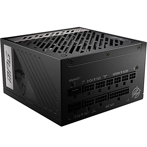 MSI MPG A1000G PCIE 5 & ATX 3.0 Gaming Power Supply - Full Modular - 80 Plus Gold Certified 1000W - 100% Japanese 105°C Capacitors - Compact Size - ATX PSU