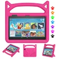 Fire 7 Tablet Case for Kids, Amazon Fire Tablet 7 Case - Auorld Lightweight Shockproof Kids Case with Handle for Fire 7 Tablet (Only Compatible with 2022 Release)-Pink