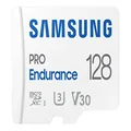 SAMSUNG PRO Endurance 128GB MicroSDXC Memory Card with Adapter for Dash Cam, Body Cam, and security camera – Class 10, U3, V30 (‎MB-MJ128KA/AM), White