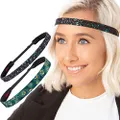 Hipsy Cute Fashion Adjustable No Slip Hairband Headbands for Women Girls & Teens (Colored Peacock Gift Pack 2pk)