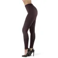 High Waisted Leggings for Women | Full Length w/Stretch Waistband | Ultra Soft Opaque Non See Through Super Soft Leggings (OneSize, Brown)