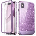 i-Blason Cosmo Full-Body Glitter Bumper Case for iPhone Xs/iPhone X Case 2018 Release, Purpe, 5.8"