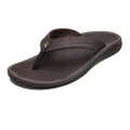 OLUKAI Ohana Women's Beach Sandals, Quick-Dry Flip-Flop Slides, Water Resistant, Wet Grip Soles & Compression Molded Footbed, Dark Java/Dark Java, 8