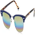 Ray-Ban RB3016 Clubmaster Square Sunglasses, Metallic Light Bronze/Light Grey Mirror Rainbow, 51 mm