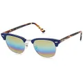 Ray-Ban RB3016 Clubmaster Square Sunglasses, Metallic Light Bronze/Light Grey Mirror Rainbow, 51 mm