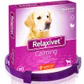 Relaxivet Calming Collar for Dogs | Improved DE-Stress Formula | Reduces Anxiety During Travel, Fireworks, Thunder, Vet Visits | Helps to Relieve Stress, Scratching, Fighting, Hiding